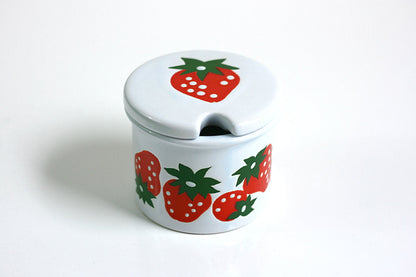 SOLD - Vintage Ceramic Strawberry Jam Jar by Waechtersbach of West Germany