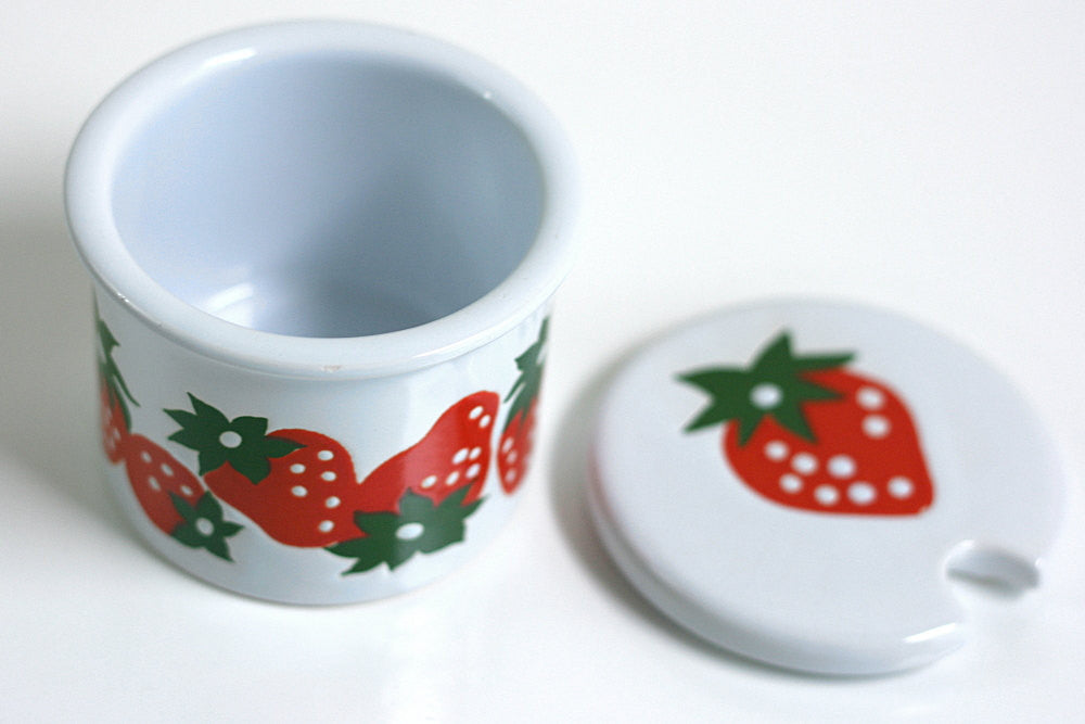 SOLD - Vintage Ceramic Strawberry Jam Jar by Waechtersbach of West Germany