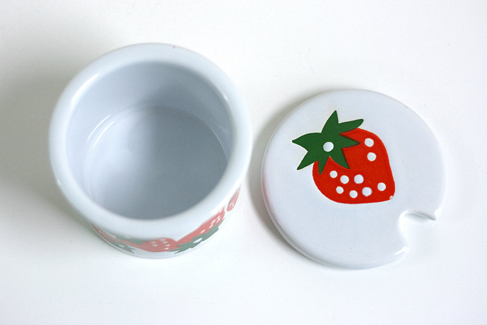 SOLD - Vintage Ceramic Strawberry Jam Jar by Waechtersbach of West Germany