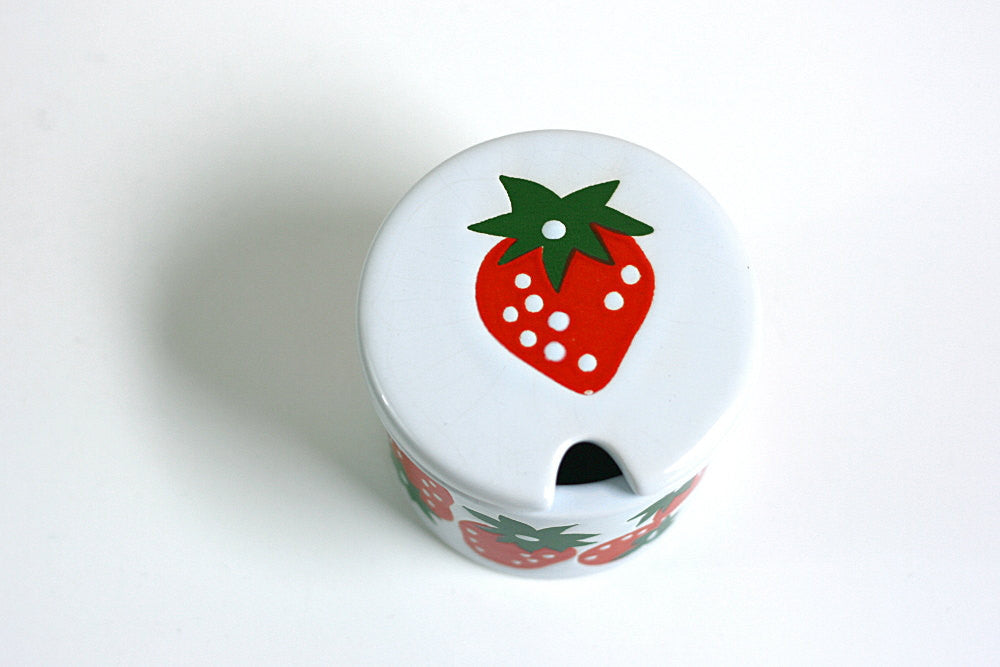 SOLD - Vintage Ceramic Strawberry Jam Jar by Waechtersbach of West Germany