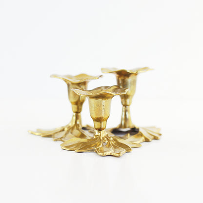 SOLD - Vintage Art Nouveau Brass Candlesticks from Italy