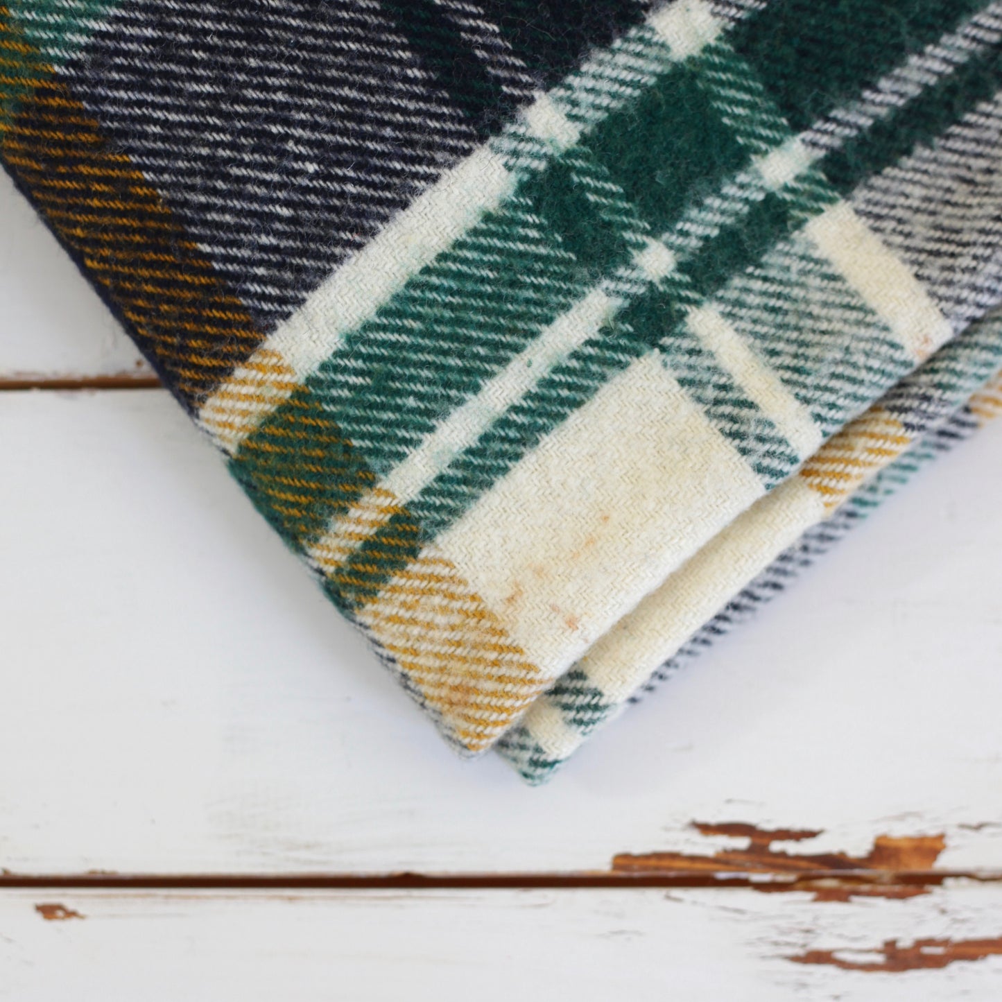 SOLD - Vintage Troy Plaid Throw Blanket
