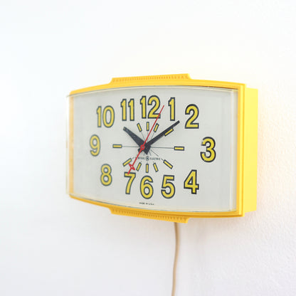 SOLD - Vintage 1960s Yellow General Electric Wall Clock