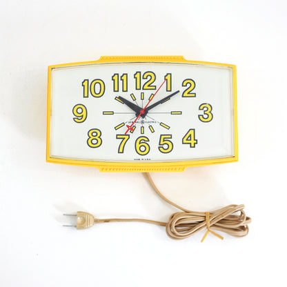 SOLD - Vintage 1960s Yellow General Electric Wall Clock