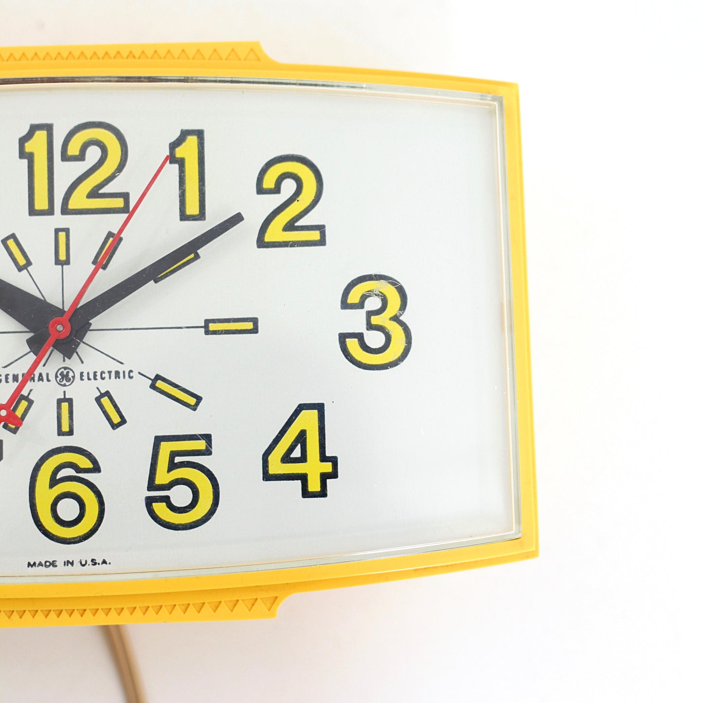 SOLD - Vintage 1960s Yellow General Electric Wall Clock