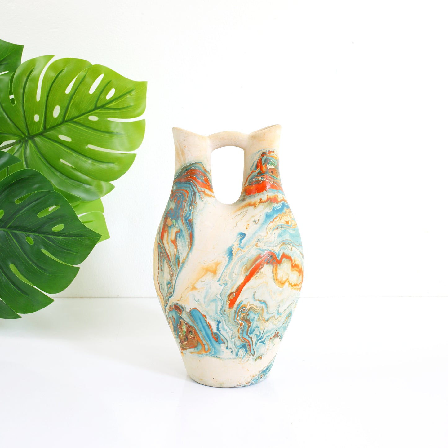 SOLD - Vintage Large Nemadji Pottery Wedding Vase
