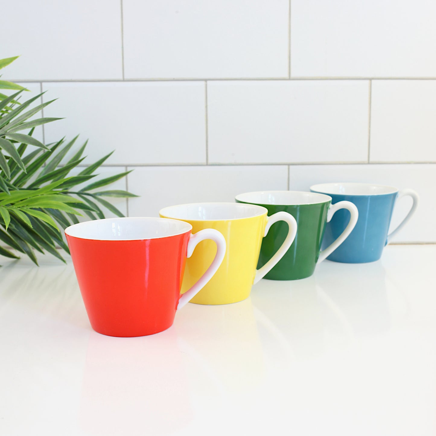 SOLD - Set of 4 Vintage Lefton Rainbow Mugs