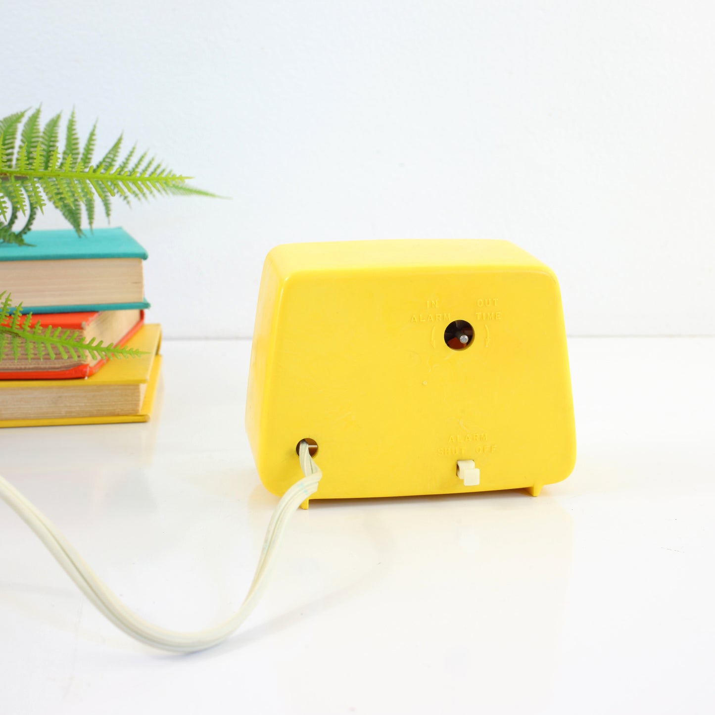SOLD - Vintage Yellow Butterfly Alarm Clock